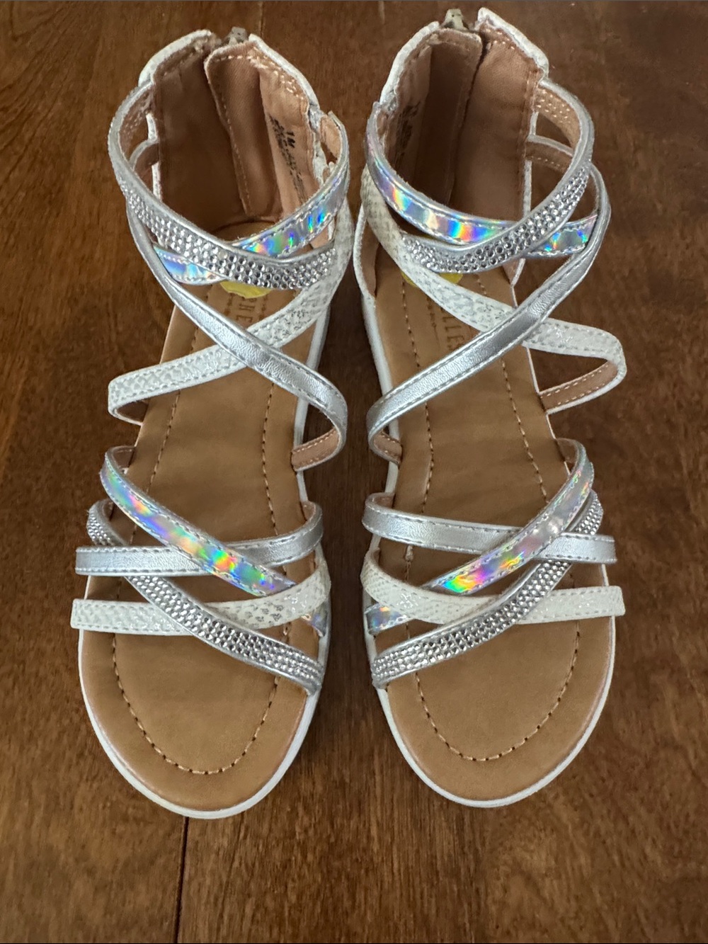 Seychelles Silver Holographic Multi-Strap Girl’s Sandals